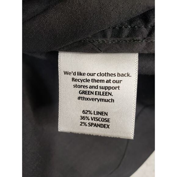 Eileen Fisher Blazer Womens XS Jacket Dark Gray Linen Cowl Neck Chic Full Zip - Picture 4 of 6